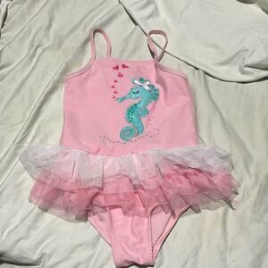 Biscotti 6 pale pink sea hoarse tutu swimsuit one piece worn once euc